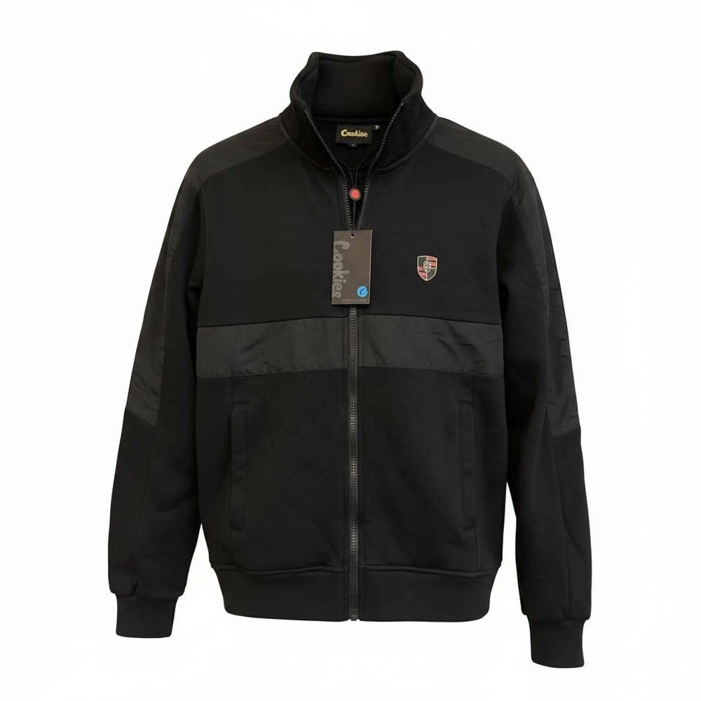 Cookies Men's Black Full Zip Track Jacket Small NWT Cotton Blend Logo Jacket